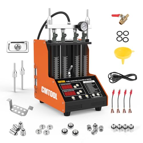 CMTOOL Fuel Injector Cleaner Machine, Ultrasonic Cleaning Kit, 9 Test Modes, Auto Fuel Injector Cleaner and Tester, Motorcycle Automotive Tool, 800ml Ultrasonic Tank
