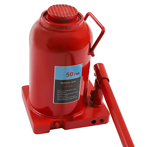 Hydraulic Cylinder Jack 50 Ton Air Hydraulic Bottle Jack, 110,231 LBS Lifting Capacity Heavy Duty Alloy Steel Hydraulic Cylinder Jack, Anti-Slip Tire Repairing Lift Tool for Cars/Trucks