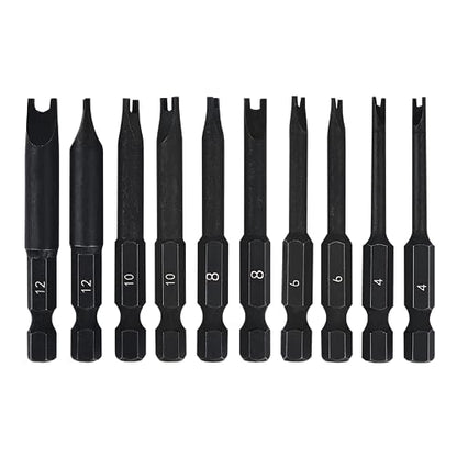 Spanner Bit Set (10 Pack - 2.3" Long Magnetic Heads) Spanner Fork Snake-Eye Security Screwdriver Bit Sizes: 4, 6, 8, 10, 12 (2 of Each Size) - style: Spanner