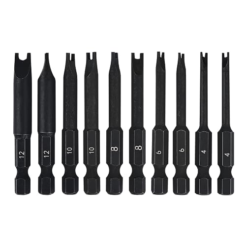 Spanner Bit Set (10 Pack - 2.3" Long Magnetic Heads) Spanner Fork Snake-Eye Security Screwdriver Bit Sizes: 4, 6, 8, 10, 12 (2 of Each Size) - style: Spanner