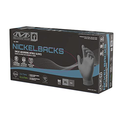 Mechanix Wear Nickelback 6 Mil Nitrile Disposable Gloves Grey 50 Pack Large