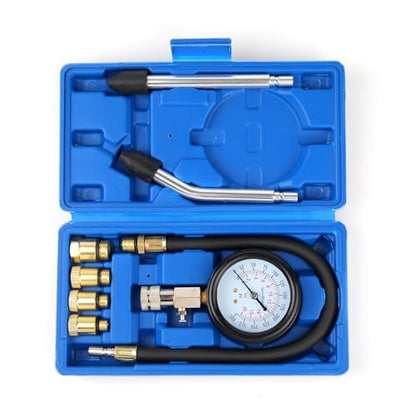 Compression Tester, 8pcs Engine Compression Tester kit Professional Petrol Gas Engine Cylinder Pressure Gauge 0-300 PSI Automotive Tool for Motorcycle Car Truck (Blue) - color: blue-8pack