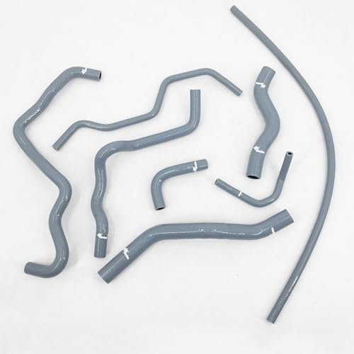 Fit 2001-2005 Honda Civic D17 1.7L Silicone Radiator Coolant Heater Hoses Kit 3-Plyer Grey - color: Gray