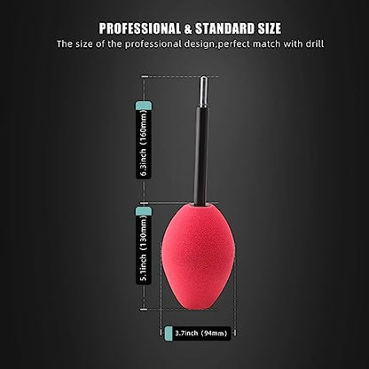 Wheel Rims Polisher, SPTA Polishing Ball, Polishing Cone, Metal Wheel Polishing Tool, Ball Buster Wheel and Rim Polisher System Attaches to Standard Household Drill - color: Red Oval Polishing Ball