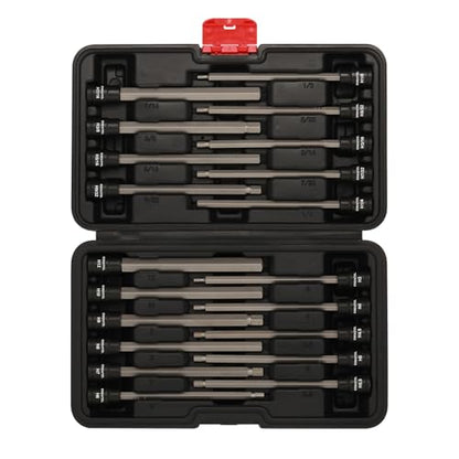 EMENTOL 20PCS 3/8-Inch Drive Hex Bit Long Socket Set, Allen Socket Set, CR-V, S2 Alloy Steel Bit, SAE/Metric, 3mm - 12mm, 1/8"-7/16" - size: Regular Hex Bit 3mm - 12mm & 1/8"-7/16"