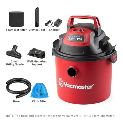 Vacmaster 2.5-Gallon 20V Cordless Wet/Dry Vac - DVOM202P 1101 - style: Battery-Powered Edition