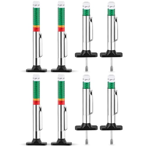 INBOF 8 Pack Tire Tread Depth Gauge, Color Coded Tire Depth Gauge Tool 32nds