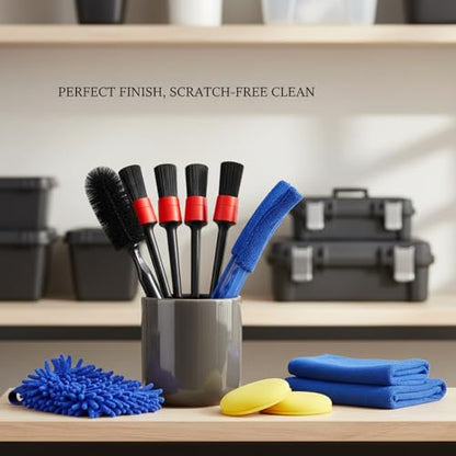 15-Piece Car Detailing Brush Set for Interior Vents, Dashboard Crevices & Console Gaps - Durable PP Plastic Cleaning Tool Kit - size: 12.4 x 6.3 x 1.77 in