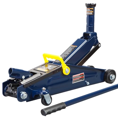 3 Ton Hydraulic Floor Jack, 6000 LBS Capacity Car Jack, Lifting Range 5.8"-21" Portable Service Lift Jack for Cars, SUVs, Trucks,Lake Blue - color: Lake Blue, size: 3 Ton