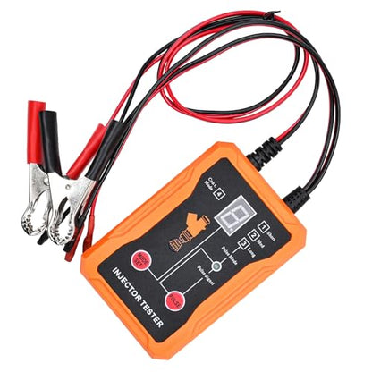 Vikye Automotive Fuel Injector Tester Cleaner, 2 in 1 Dual Channel 12V Engine Scan Tool with 8 Adapters and 8 Pulse Modes, for Clogs Diagnostics (White) - color: White