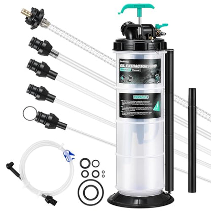 Poafamx 7.5L Oil Extractor Pump Pneumatic/Manual, 2 Gallon Fluid Extractor | Oil Vacuum Change Pump with 5 Tubes and Extended Storage Units for Automotive, Truck, Boats Oil Change - size: 2 Gallon