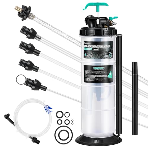 Poafamx 7.5L Oil Extractor Pump Pneumatic/Manual, 2 Gallon Fluid Extractor | Oil Vacuum Change Pump with 5 Tubes and Extended Storage Units for Automotive, Truck, Boats Oil Change - size: 2 Gallon