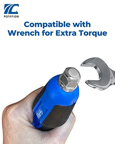 ROTATION Magnetic Screwdriver Set 12 PCS with Nichrome tips, 6 Phillips and 6 Flat Head Screwdrivers, half with Go-Thru Steel Blades, High Torque for Fastening and Loosening (Silver Tip_Gloss Blade) - style: Silver Tip_Gloss Blade