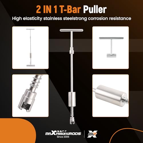 maXpeedingrods Car Dent Puller Kit, Auto Body Dent Repair Kit for Dent Removal, Slide Hammer T-bar Dent Puller with 40 PCS Puller Tabs, for Car Refrigerator Metal Surface Dent Remover, 47 PCS - size: 47 PCS