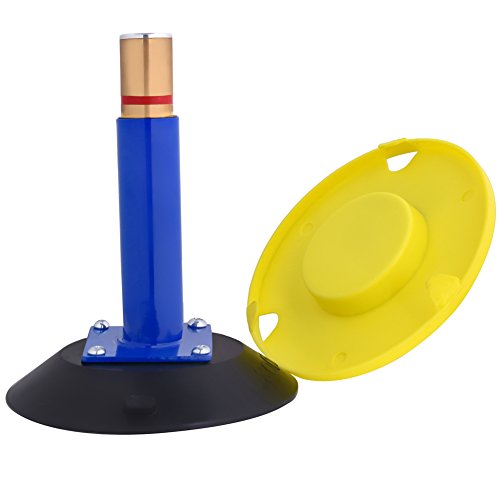 IMT 6" Vacuum Suction Cup Glass Lifter 2 Pack, Heavy Duty Vertical Hand-held Cups for Flat to Curved Surfaces, Metal Handle and Brass Pump, with Protective Cover - color: Blue