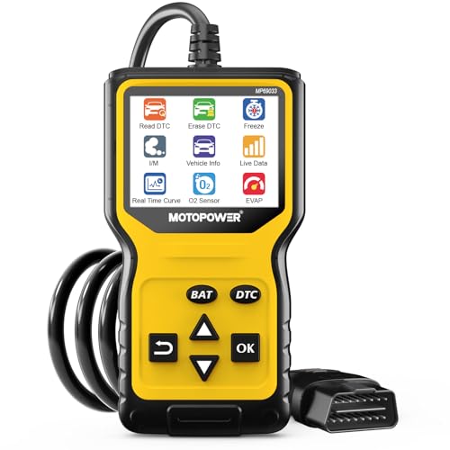 MOTOPOWER MP69033 Pro OBD2 Scanner Code Reader Check Engine Fault Light Diagnostic Scan Tool with Battery Tester - color: Yellow