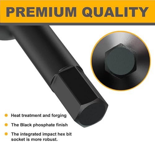 1/2" Drive H3/8-Inch Impact Hex Bit Socket, SAE Allen Bit Socket, Cr-Mo Steel, Removing Loosening Hexagon Bolts - size: 1/2" H3/8 Deep