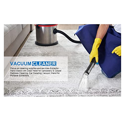 Extractor Tool Large Clear Head for Upholstery & Carpet Cleaning, Car Detailing Vacuum Wand for Portable Extractors A, 19cm, White