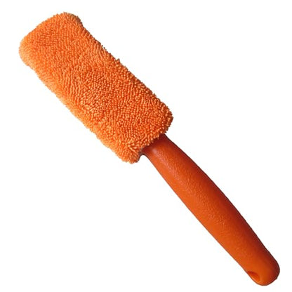 Non Abrasive Wheel Tool with Short Handle Soft Bristles for Alloy Rim Brake Dust Removal Wheel Cleaner Brush - color: Oh!