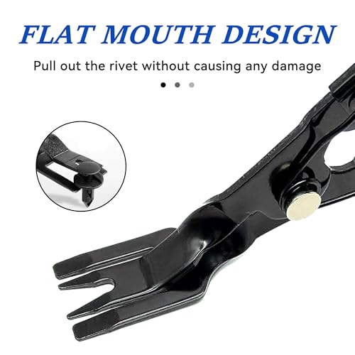 Panel Clip Removal Plier, Automotive Door Panel Upholstery Trim Clip Removal Tool, Remove Push Pin and Press in Trim Clip Fasteners Lift Action Plier (Black) - color: Black