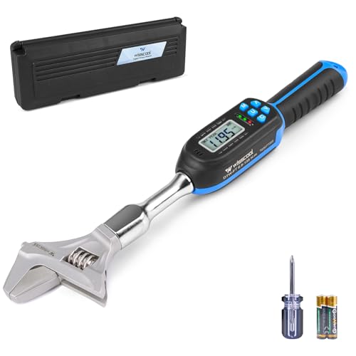 Wisscool Adjustable Digital Torque Wrench, 5-99.6 ft.lb/6.8-135 N.m | Hvac Torque Wrench with 42mm Jaw, ±2% Accuracy, Vibration, Buzzer and LED Indicator for Split AC, Moto, Car - size: 42mm Jaw/5-99.6 ft.lb