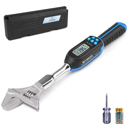 Wisscool Adjustable Digital Torque Wrench, 5-99.6 ft.lb/6.8-135 N.m | Hvac Torque Wrench with 42mm Jaw, ±2% Accuracy, Vibration, Buzzer and LED Indicator for Split AC, Moto, Car - size: 42mm Jaw/5-99.6 ft.lb