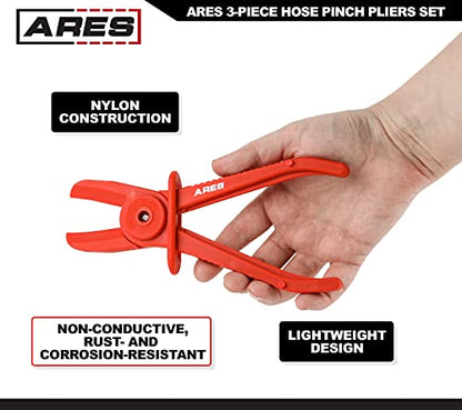 ARES 78000 3-Pc Hose Pinch Pliers Set, 6/7/10-Inch, Nylon | Lightweight and durable nylon design