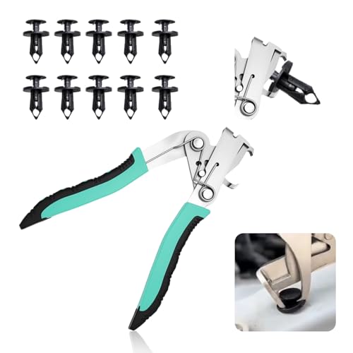 2026 New Car Clip Pliers/Disassembly Tools,Car Clip Remover Tool with Anti-Slip Grip,Multi-Functional Automotive Panel Clips Pliers with Plastic Rivets for Cars Door Panel - color: Green, size: 11PCS
