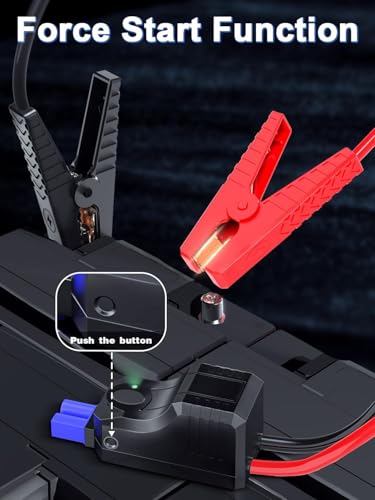 Smart Jumper Cables for 12V Portabale Car Jump Starter, Automotive Jump Starter Booster Clamp Cables with 8WAG Line