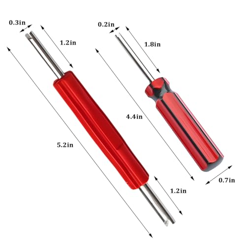 23PCS Car Tire Valve Stem Tool Remover Installation Set, Vehicle Valve Puller Installer with TR412 Stem Cores, Double Head 4-Way Automotive Tire Valve Core Tool Kit, Universal Fit - size: 23PCS