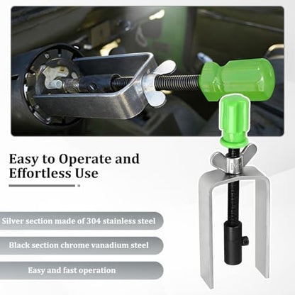Car Steering Wheel Lock Plate Removal Tool, Steering Wheel Lock Plate Snap Ring Remover with 9/16"-18 Reversible Adapter, Compressor Puller Installer Tool, Universal for Vehicles