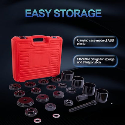 23pcs FWD Front Wheel Drive Bearing Adapters Puller Press Set Replacement Wheel Bearing Removal Tool Bushing Driver Set Automotive Mechanics Tool Kit