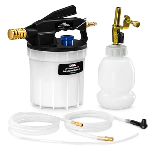 DNA MOTORING 3L Brake Bleeder cacuum Pump Kit, 2L Universal One Person Vacuum Brake Oil Extractor with Adapters and 1L Refilling Bottle for Most Standraiabs Braking Systems, TOOLS-00345
