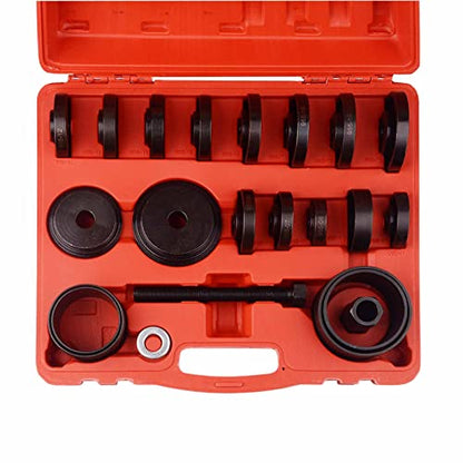 DAYUAN 23Pcs FWD Front Wheel Drive Bearing Removal Tool | Wheel Bearing Press Kit，Removes & Installs Bearings，For FWD Vehicles & Industrial Bearings，Heavy-Duty Steel，Case