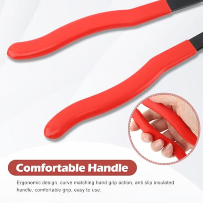 CV Boot Clamp Plier with 10Pcs C-V Bo-ot Clamps, Universal Adjustable CV Boot Clamp Tool for Most Cars(Color:Red)