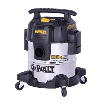 DEWALT STEALTHSONIC 5 Gallon Shop Vacuum Wet and Dry, 4 Peak HP, DXV05S-QT | Powerful Suction & Portable Shop Vac with Attachments, Ultra Quiet Wet Dry Vacuum for Home, Garage, Car, Workshop, Jobsite - size: 5 Gallon (1 Dust Bag)