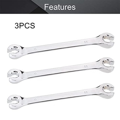 Utoolmart Flare Nut Wrench, 9mm x 11mm Metric Double Open End, 3Pcs - color: 3pcs, size: 9x11mm
