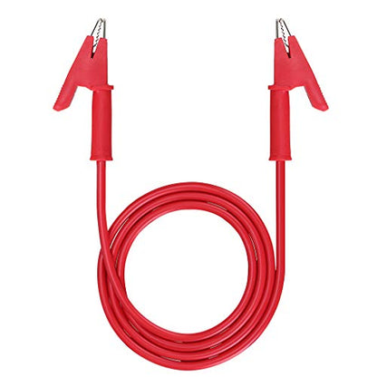 Sumnacon Dual Ended Crocodile Alligator Clips, 15A Test Lead Wire Cable with Insulators Clips, 2 Pcs 3.3 ft/1m Test Flexible Cable with Protective Jack Copper Clamps for Electrical Testing - size: 1 m