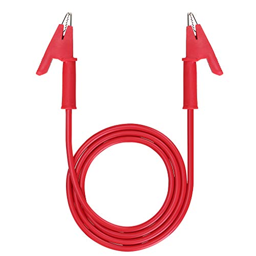 Sumnacon Dual Ended Crocodile Alligator Clips, 15A Test Lead Wire Cable with Insulators Clips, 2 Pcs 3.3 ft/1m Test Flexible Cable with Protective Jack Copper Clamps for Electrical Testing - size: 1 m