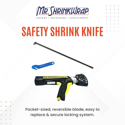 Mr. Shrinkwrap Bundle - Shrinkfast 998 Propane Heat Gun, 200000 BTU, Ready to Use with 25' Hose, Regulator, Wrench, Hard Case, 6' Angled Extension, and Shrink Film Knife Made in the USA - size: Bundle with 6' Extension