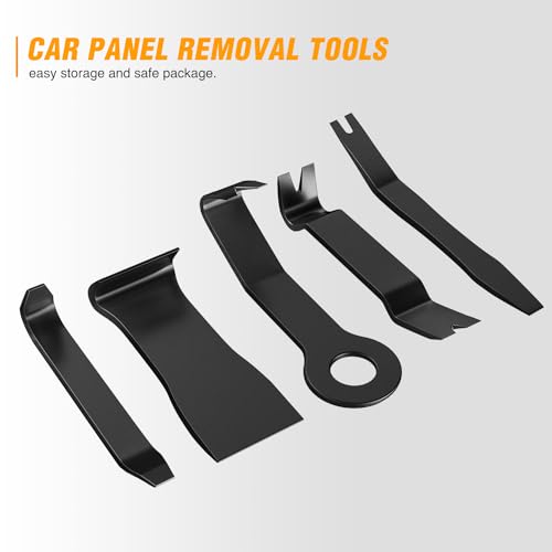 GOOACC 5PCS Auto Trim Removal Tool Kit No-ScratchTool Kit for Car Audio Dash Window Molding Fastener Remover Tool Kit-Black - color: Black, size: 5PCS Trim Removal Tool