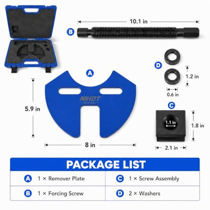 Mhot Wheel Hub Removal Tool Kit, Wheel Bearing Hub Remover Tool Set Compatible with 5 6 8 Lug Hub Assemblies on Cars and Trucks, Wheel Hub Buster Puller with Carrying Case - color: BLUE