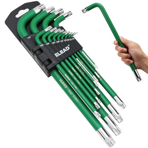 ELEAD Jumbo Torx Key Wrench Set | 13-Piece Durable S2 Star Keys | L-Shaped Long Arm Design | Sizes T10 to T80 | Automotive | Mechanic | Furniture | Professional Grade Tools - style: 13PCS Jumbo Torx Star