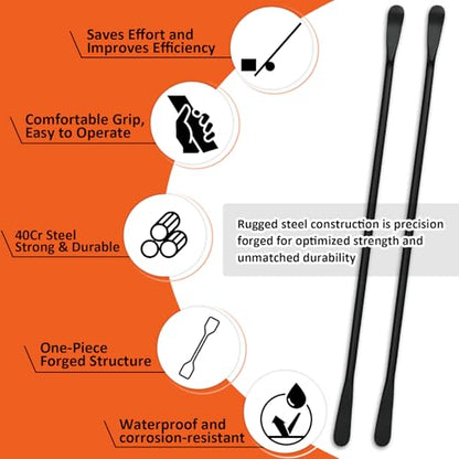 YATOINTO 2Pcs Tire Mount and Demount Iron,Tire Bars for Semi Tires,Tire Changing Removal Tool for Tubeless Tires,Tire Spoons for Garage, Farm,Workshop,39 in X 3/4 in, Black - size: 39IN