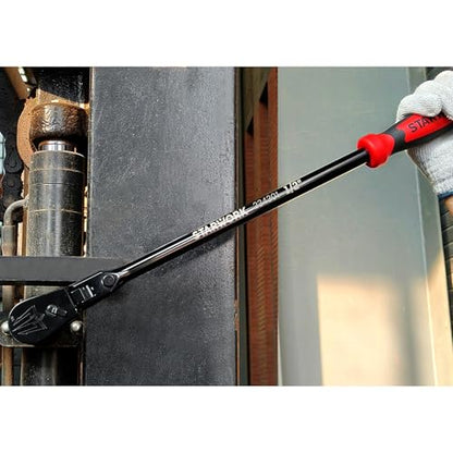 STARWORK TRUE MECHANIC™ 1/2" Drive 90 Tooth Dust-Proof Black Chrome Locking Flex Ratchet, 20" Length - size: 20" Length