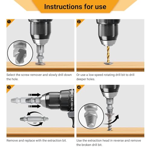 8pcs Damaged Screw Extractor Set, 5 Pcs Hss 4241 Screw Removal Tool With 3 Twist Drill Bit For Stripped, Rusted And Stubborn Screws - size: 8PCS Screw Removal Tool