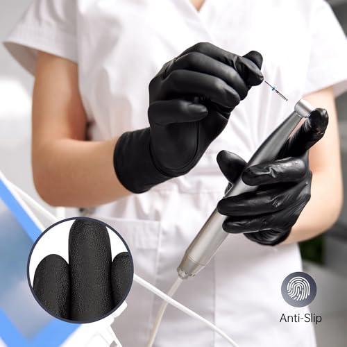 SwiftGrip Disposable Nitrile Exam Gloves, Black Nitrile Gloves Disposable Latex Free for Medical, Cooking & Esthetician - color: 04 Black (Xl, 100ct)
