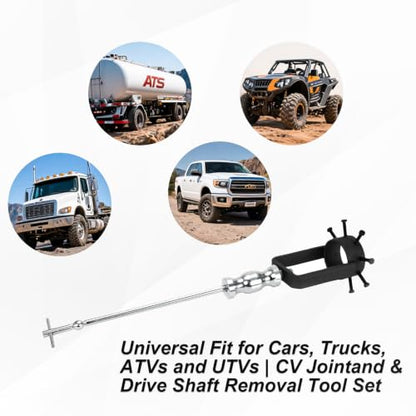 SHOOSHINE CV Axle Removal Tool, Steel CV Axle Puller, Universal Fit Automotive Puller Set (CV Axle Removal Tool with Axle Popper) - size: CV Axle Removal Tool with Axle Popper