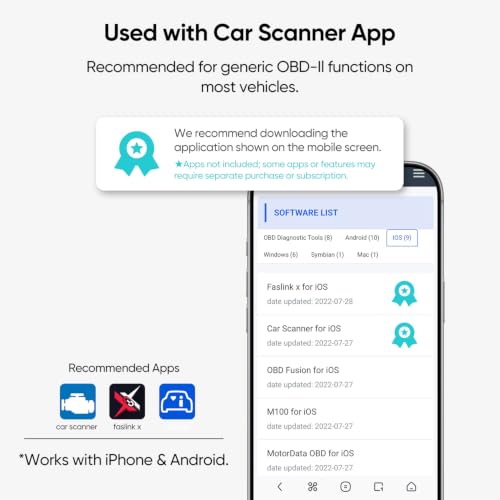 Bluetooth OBD2 Car Scanner & Code Reader with Find M Tracker for iPhone iOS Android - No Monthly Fee, Diagnose Engine ABS SRS & 7000+ Faults for Vehicles 1996 and Newer (Green) - color: Green
