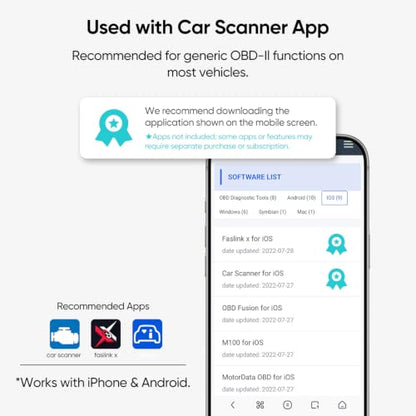 Bluetooth OBD2 Car Scanner & Code Reader with Find M Tracker for iPhone iOS Android - No Monthly Fee, Diagnose Engine ABS SRS & 7000+ Faults for Vehicles 1996 and Newer (Green) - color: Green